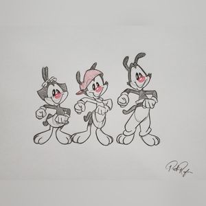 Animaniacs WB Amblin Drawing/Sketch animation art signed Warner Bros